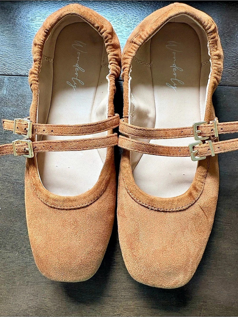 A New Day Mary Jane Flats in Brown Like New